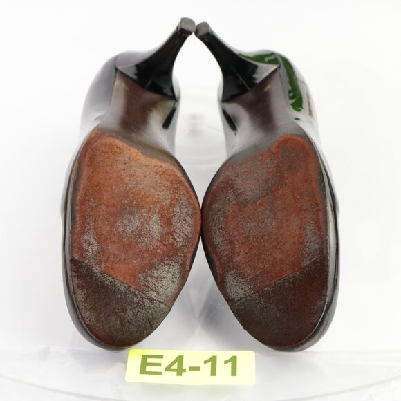 Stuart Weitzman Womens Pump Size 7.5 Black Patent Kitten Heels Retro Dress Shoe - Picture 8 of 12